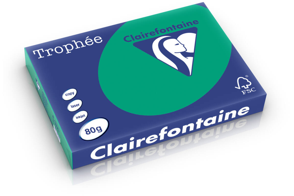 Kopieerpapier A4 kerst-/dennengroen FSC houtvrij 500, vel 80 grs.